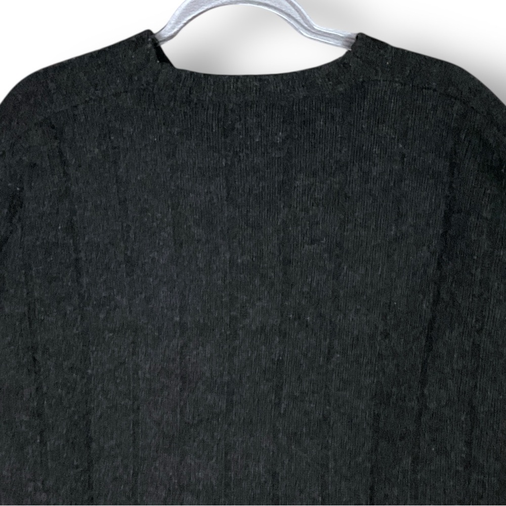 J. Crew Men’s Lambswool Sweater Sz XL Cable Knit V Neck Charcoal Gray - Picture 7 of 10